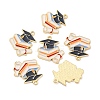 Study Supplies Theme Alloy Enamel Pendants ENAM-WH0061-20C-01-2