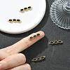 SHEGRACE Brass Pave Black Cubic Zirconia Triple Oval Links Connector Charms XGRQ3P540-645G-5