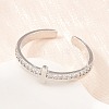 Brass Micro Pave Cubic Zirconia Cuff Open Rings CU-Z002-02P-1