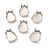 Platinum Plated Brass Sew on Prong Settings X-KK-G246-13x18mm-P-3