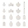 32Pcs 8 Style 201 Stainless Steel Stamping Blank Tag Pendants STAS-CW0001-10-2