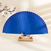 Spanish Solid Color Bamboo with Paper Folding Fan PW-WGF3F0E-11-1