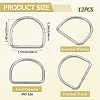 304 Stainless Steel D Rings STAS-CP0001-05D-2