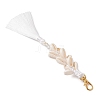 Natural Shell & Polyester Tassel Pendant Decorations HJEW-JM02825-01-4