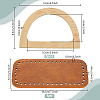 2Pcs Wood D Shaped Handles Replacement DIY-PH0030-01A-5
