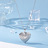 2Pcs 316 Surgical Stainless Steel Heart Photo Locket Pendant Cable Chain Necklaces for Women NJEW-DC0001-15P-4