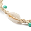 Natural Shell & Synthetic Turquoise Braided Bead Bracelets BJEW-Z075-01-4