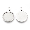 Tarnish Resistant 201 Stainless Steel Pendant Cabochon Settings STAS-S073-04P-1