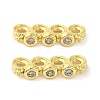 Rack Plating Brass Pave Clear Cubic Zirconia Spacer Bars KK-B088-11C-G-1