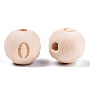 Unfinished Natural Wood European Beads WOOD-S045-141A-4