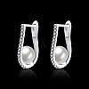 High Quality Brass Cubic Zirconia Stud Earrings with Pearl EJEW-BB14959-B-2