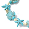 Synthetic Turquoise Beaded Stretch Bracelets for Men Women BJEW-JB11762-02-4