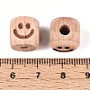 Engraved Beech Wood Beads WOOD-N015-08F-3