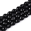Natural Black Onyx(Dyed & Heated) Beads Strands G-T142-88-4