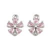 Brass Pave Pink Cubic Zirconia Connector Charms CU-CBAA6E8-01P-1
