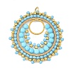 304 Stainless Steel & Brass & Dyed & Heated Natural Magnesite & TOHO Glass Seed Beaded Pendants PALLOY-MZ01379-01-1