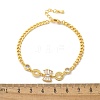 Brass Micro Pave Clear Cubic Zirconia Link Bracelets BJEW-U020-08G-5