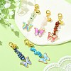 Alloy Enamel Butterfly Pendant Decoration HJEW-JM01555-2