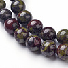 Natural Dragon Blood Jasper Bead Strands X-G-G957-24-10mm-1