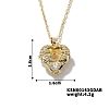 Brass Micro Pave Cubic Zirconia Heart Pendant Necklace Fashion Jewelry IV0559-3-1