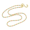 Brass Enamel Link Chain Necklaces NJEW-H039-01G-01-1