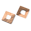 Transparent Resin & Walnut Wood Pendants LS-RESI-S389-024A-B04-2