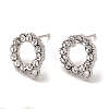 Rack Plating Brass Micro Pave Cubic Zirconia Studs Earrings Findings EJEW-K289-07P-1