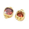 Brass Pave Cubic Zirconia Square Connector Charms KK-P348-06G-07-2