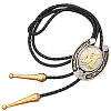 Cowboy Western Alloy Horseshoes & Letter Pendant Bolo Tie Necklaces NJEW-WH20014-02M-1