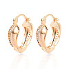 Brass Micro Pave Cubic Zirconia Heart Hoop Earrings EJEW-T048-36G-1