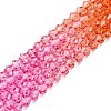 Gradient Color Baking Paint Glass Bead Strands DGLA-A039-T6mm-A04-4