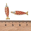 304 Stainless Steel with Red Enamel Pendants SA-CBA0FDA-01G-3