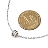 Alloy Disc with Heart Pendant 304 Stainless Steel Cable Chain Necklaces for Women NJEW-JN05639-3