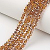 Electroplate Transparent Glass Beads Strands X-EGLA-A034-T8mm-N16-1