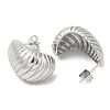 Non-Tarnish 304 Stainless Steel Croissant Stud Earrings EJEW-B026-17P-2