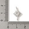 Brass Pave Clear Cubic Zirconia Star Links Connector Charms KK-K371-06P-3