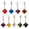  36Pcs 9 Colors Cross Glass Pendant Decoration HJEW-TA0001-08-1