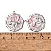 304 Stainless Steel Enamel Pendants STAS-P406-26C-P-3