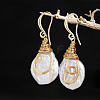 FIBLOOM 1 Pair Nuggest Natural Pearl Dangle Earrings EJEW-FI0001-89-7