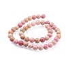 Natural Rhodonite Round Bead Strands G-G735-09-8mm-2