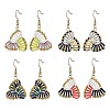 304 Stainless Steel with Glass Seed Beads Dangle Earrings EJEW-MZ00821-2