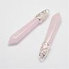 Natural Rose Quartz Big Pointed Pendants G-D860-C07-P-1