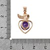 Brass Micro Pave Cubic Zirconia Pendants KK-E795-27KCG-03-3
