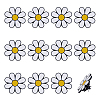 12Pcs White Daisy Enamel Pins JEWB-PH0001-49B-1
