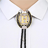Cowboy Western Alloy Horseshoes & Letter Pendant Bolo Tie Necklaces NJEW-WH20014-02H-5