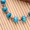 Trendy Wood Beaded Charm Anklets AJEW-AN00116-07-2