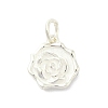 925 Sterling Silver Flower Charms with Jump Rings and 925 Stamp STER-M021-02S-01-1