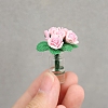 Polymer Clay Rose with Resin Vase Miniature Ornaments PW-WG42D34-02-4