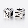 304 Stainless Steel Large Hole Letter European Beads LS-STAS-H428-01AS-N-2