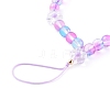 Frosted Round Spray Painted Glass Beaded Mobile Straps HJEW-JM00467-01-2